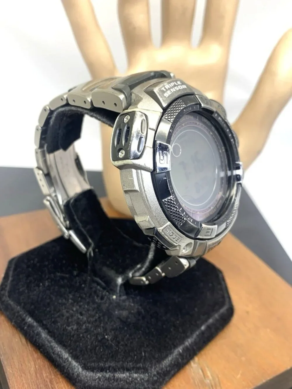 Casio Pro Trek Men's Watch PRG130T Solar Triple Sensor Digital Titanium 3135